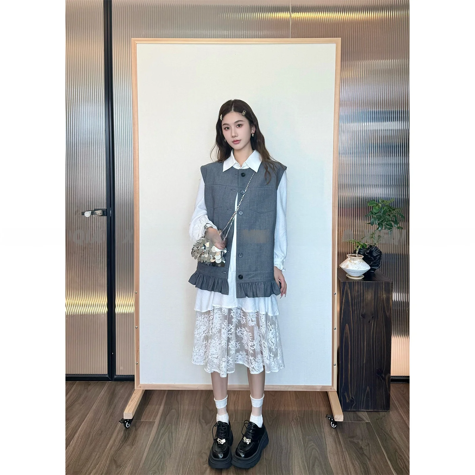 

Повседневный жилет с круглым вырезом и одной пуговицей, женский теплый жакет-пиджак, модная осенняя новинка