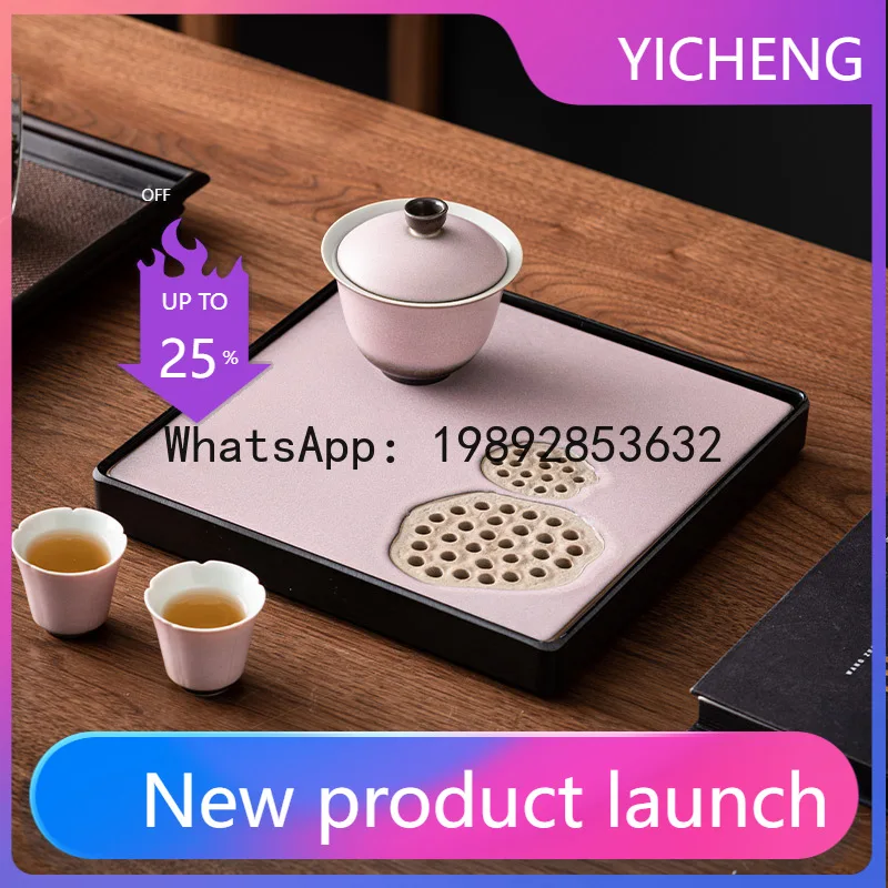 

Zz kiln-turned ceramic tea tray for home living room drain tray square water storage small kung fu tea set dry tea table tray
