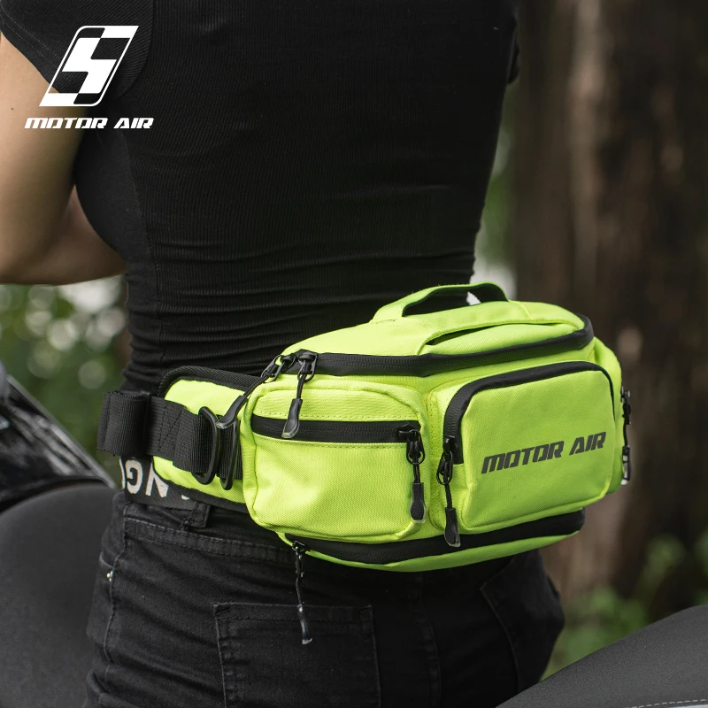 Motorcycle Waist Bag Chest Pack Crossbody Bag Splash-proof Fabric Multifunctional Outdoor Riding Gears Package With Rain Cover
