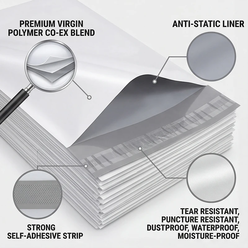 100Pcs Self‑Adhesive Packaging Express Bag, Special Packaging Consumables For Delivery, Self‑Adhesive Sealed Logistics Packaging Bag, There Are Two Sizes, Suitable For Different Package Sizes, Waterproof And Dustproof Packaging Bags.