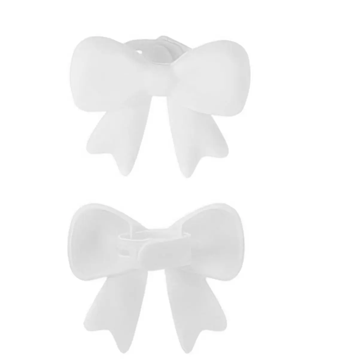 （2026 SUMMER）2 Pack Silicone Bows Headphone Accessory, 3D Bows Decor for Headphones, Cute Earphone Decorations White