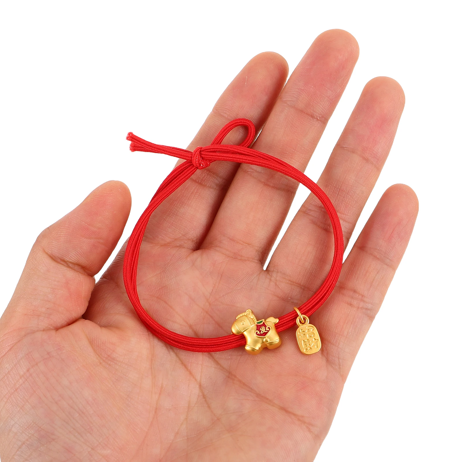

6pcs Red Ties Chinese New Year Festive Design Stretch Elastic Ponytail Holders No Damage Hair Accessories For Women Girls