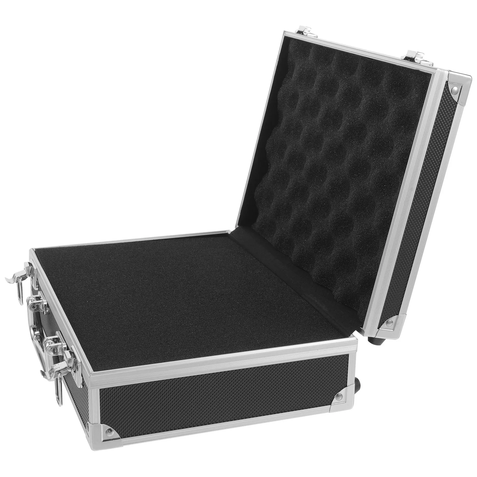 Heavy Duty Aluminum Tool Case Portable Document Instrument Storage Box with Sponge Lining Metal Briefcase for Office Field Use