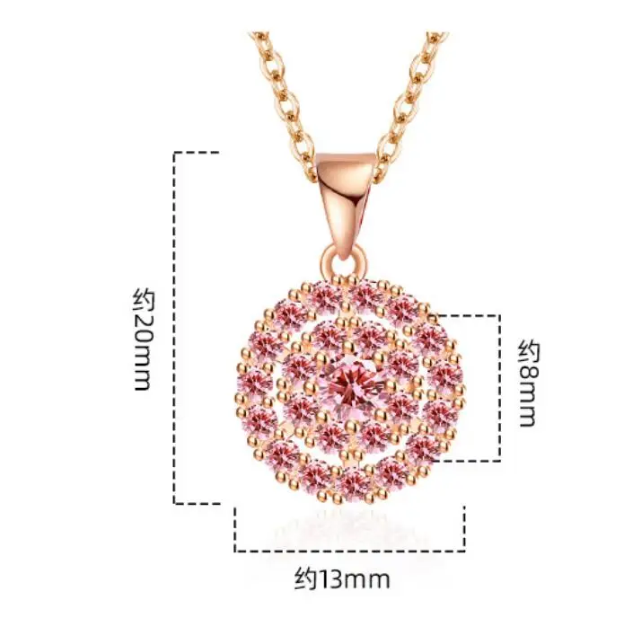 1.4CT D Color Double Circle Moissanite Necklace Pendant For Women GRA Certified S925 Silver Neck Chain Luxury Jewelry Gift