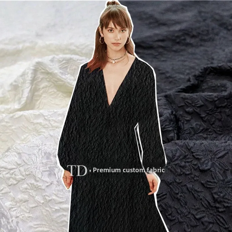 

Окрашенная в пряжу парчовая жаккардовая ткань весна-лето тонкое темно-зернистое платье одежда европейский бренд модный дизайн шить оптовая продажа ткани