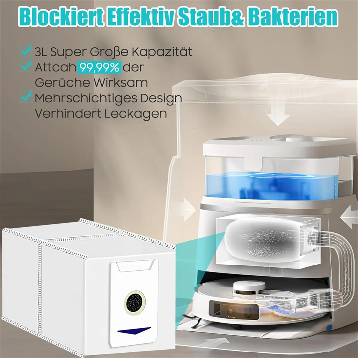 BFYLE Für Ecovacs Deebot T30 Pro Omni / T30 Omni / T30 Omni / T30 Max Vakuum Hauptseitenbürste Hepa-Filter Mopp Tuch Staubbeutel