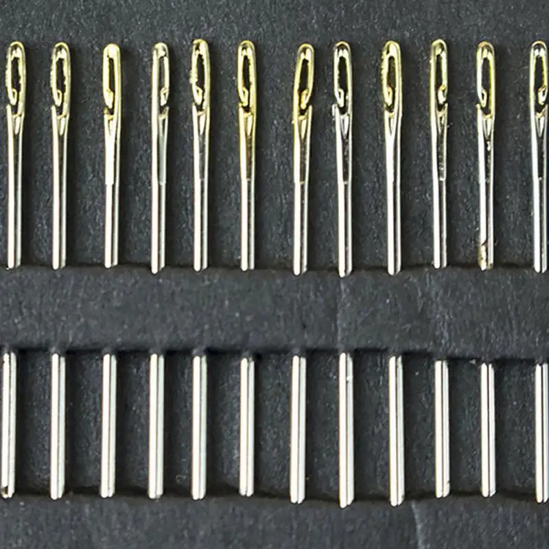 12Pcs Multi-size Blind Needles Bodkin Gold Tail Easy Through From Side Hand Sewing Embroidery Tool DIY Needlework Sewing Needles