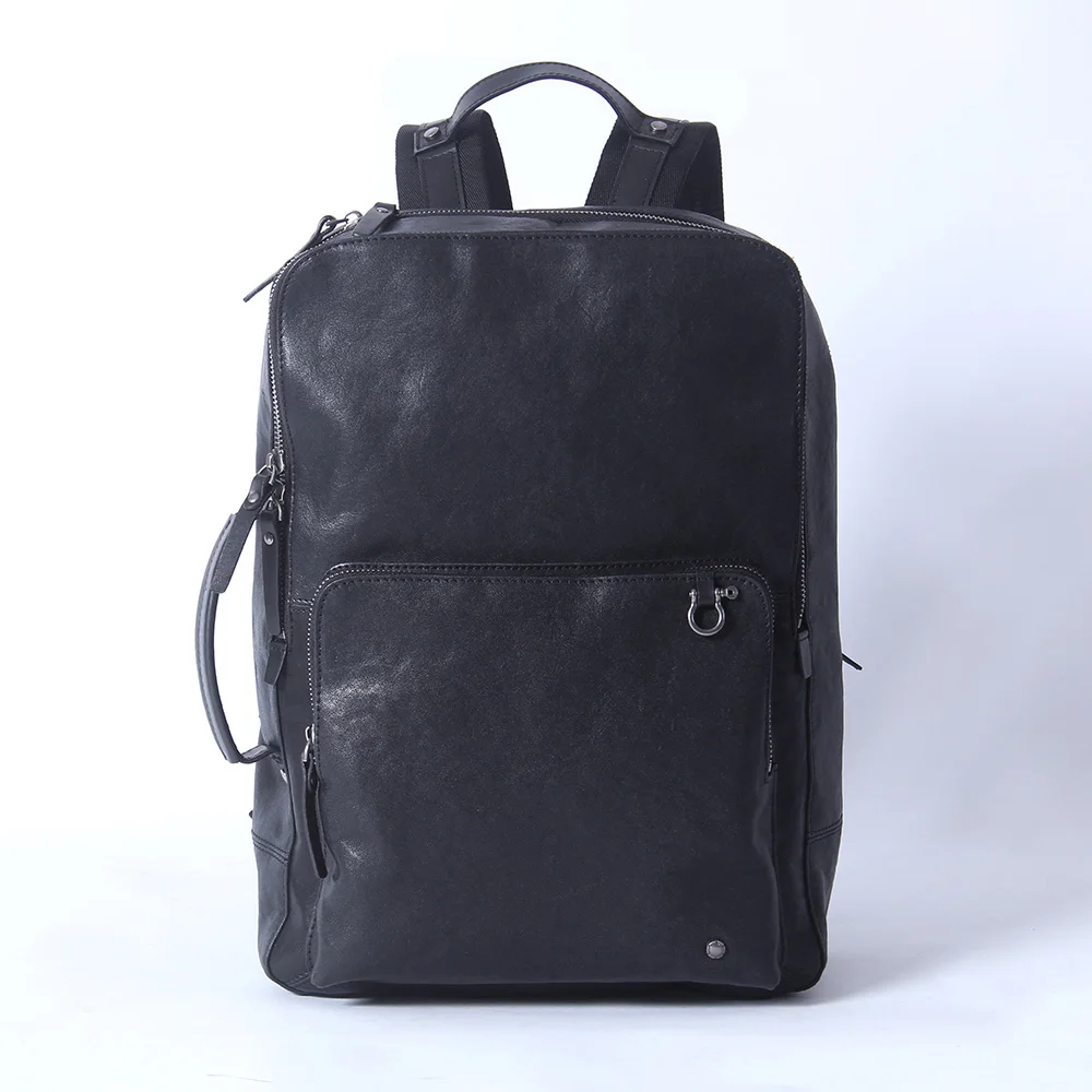 S.WORKER Lässiger Rucksack aus echtem Leder für Herren, 15-Zoll-Laptop-Rucksack aus Rindsleder, handgefertigt, modischer Preppy-Stil, Schultasche, Tagesrucksack – Detail 7