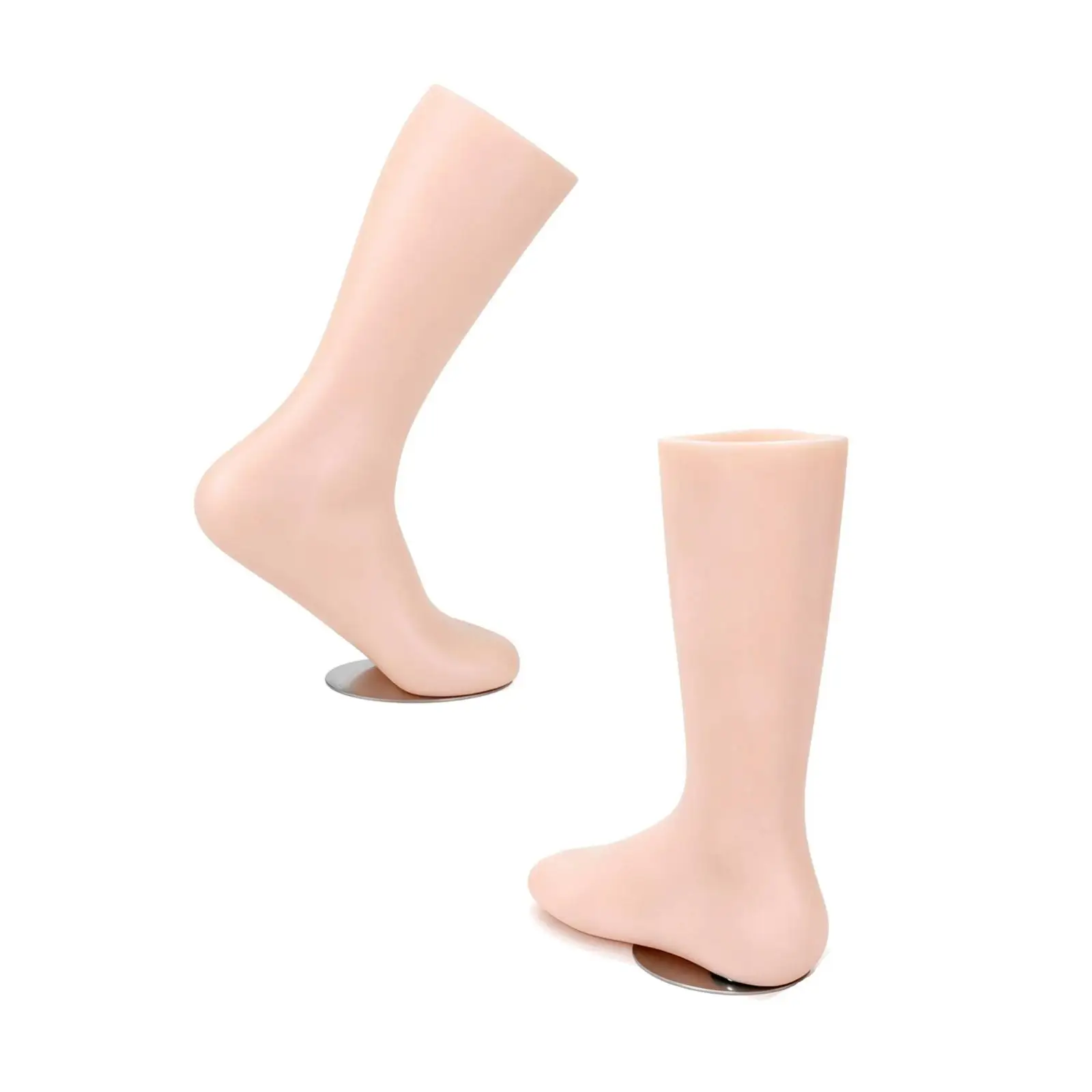 Clear PVC Men Sock Display Form Mid Calf Foot Model for Designer Shoes Storefront Showcase