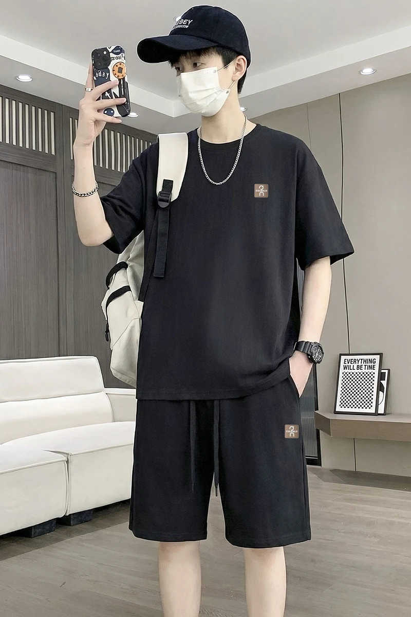 【T-Shirt + 5-Point Shorts】Men's T-Shirt Set New Summer Fashion Unique Tie-Dye Street Style Trendy Sports Casual Two-Piece Suit view 6