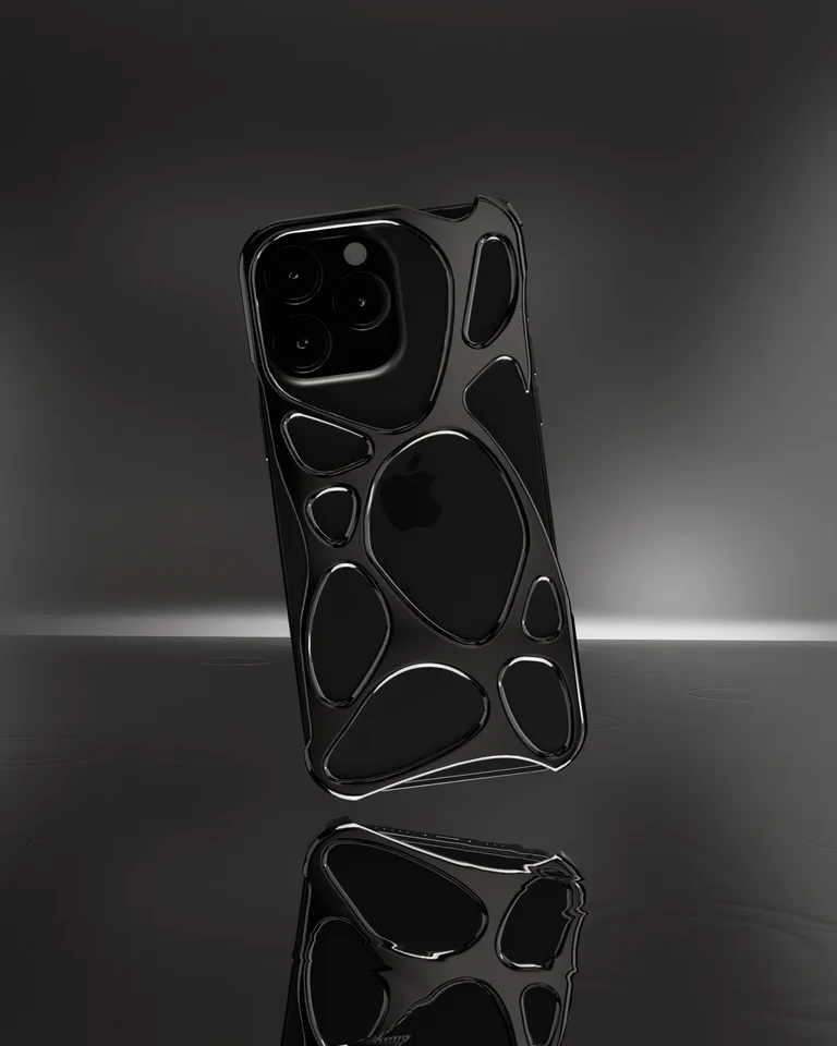 The Eon iPhone14 スマホケース The Eon iPhone Case Silver Hollow Out Heat Pc Dissipation Phone