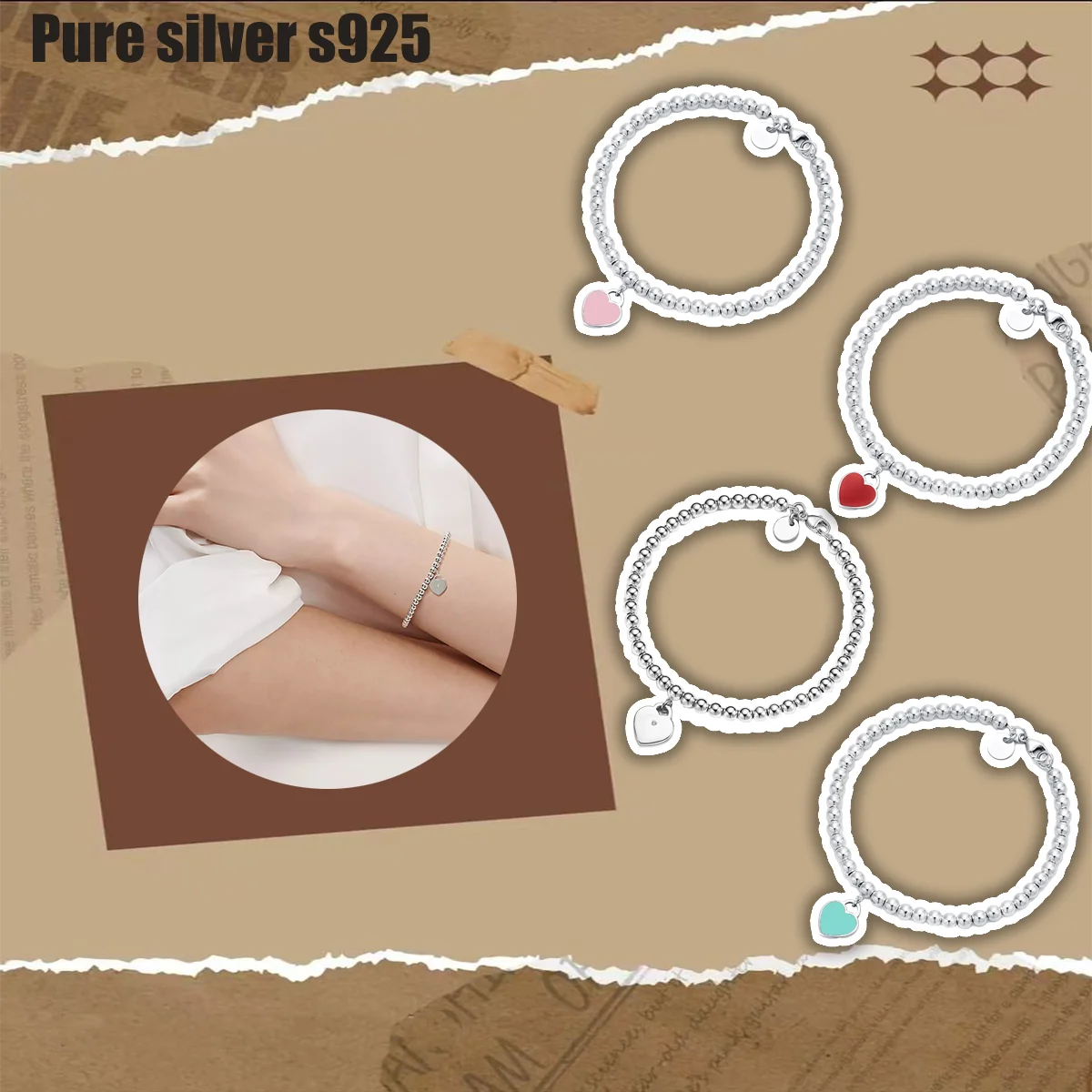 

Pure silver s925 bracelet Fashionable, high-end, versatile, classic, fashionable, charming and essential bracelet