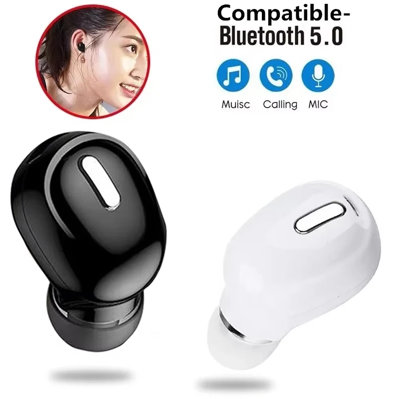 

Мини-наушники Bluetooth 5,0, беспроводные Bluetooth-наушники, Hi-Fi стерео наушники, спортивная гарнитура-вкладыш с микрофоном для Xiaomi Huawei