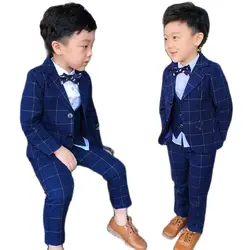 Top Quality Flower Boys Wedding Suit Gentleman Kids Formal Tuxedo Dress Children Party Performance Dress Costume