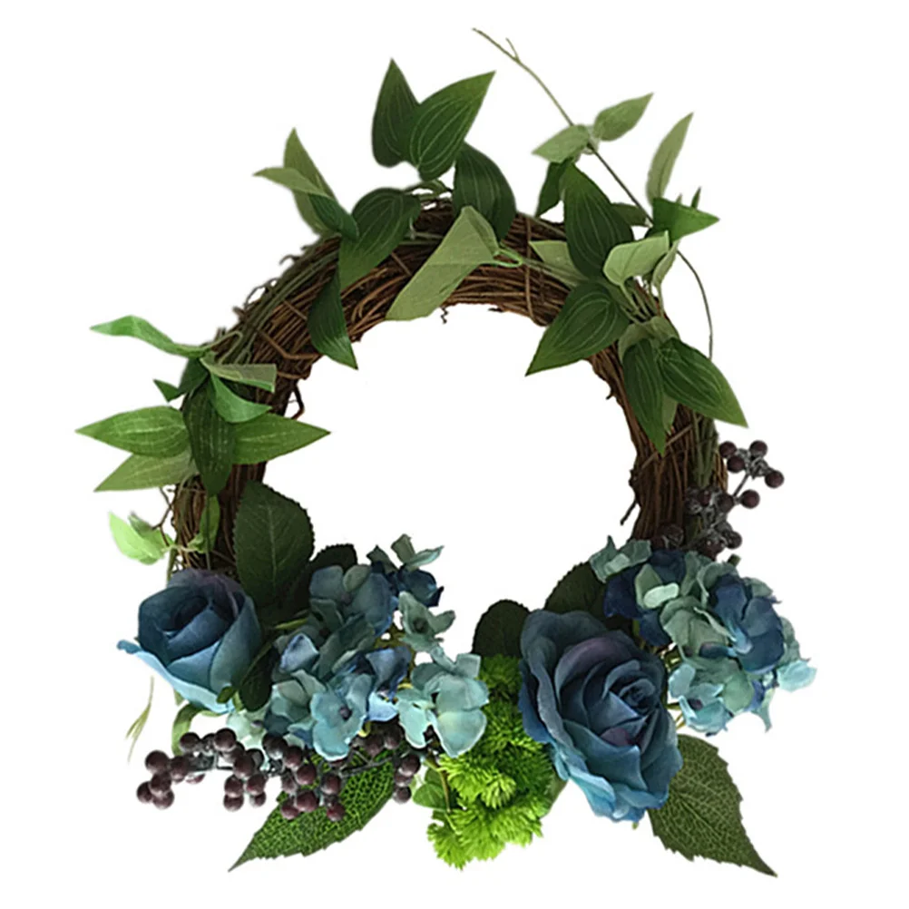 

Artificial Rose Garland Bright Color Realistic European Style Hanging Wreath Wedding Banquet Party Room Decoration Ornament