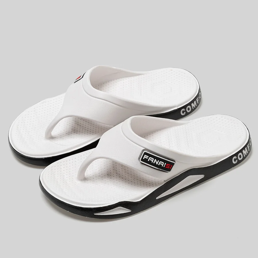 Fashion Summer Men's Slippers Indoor Anti-odor Anti-slip Soft Sole Comfortable Outdoor Causal Beach Flip Flops Couple