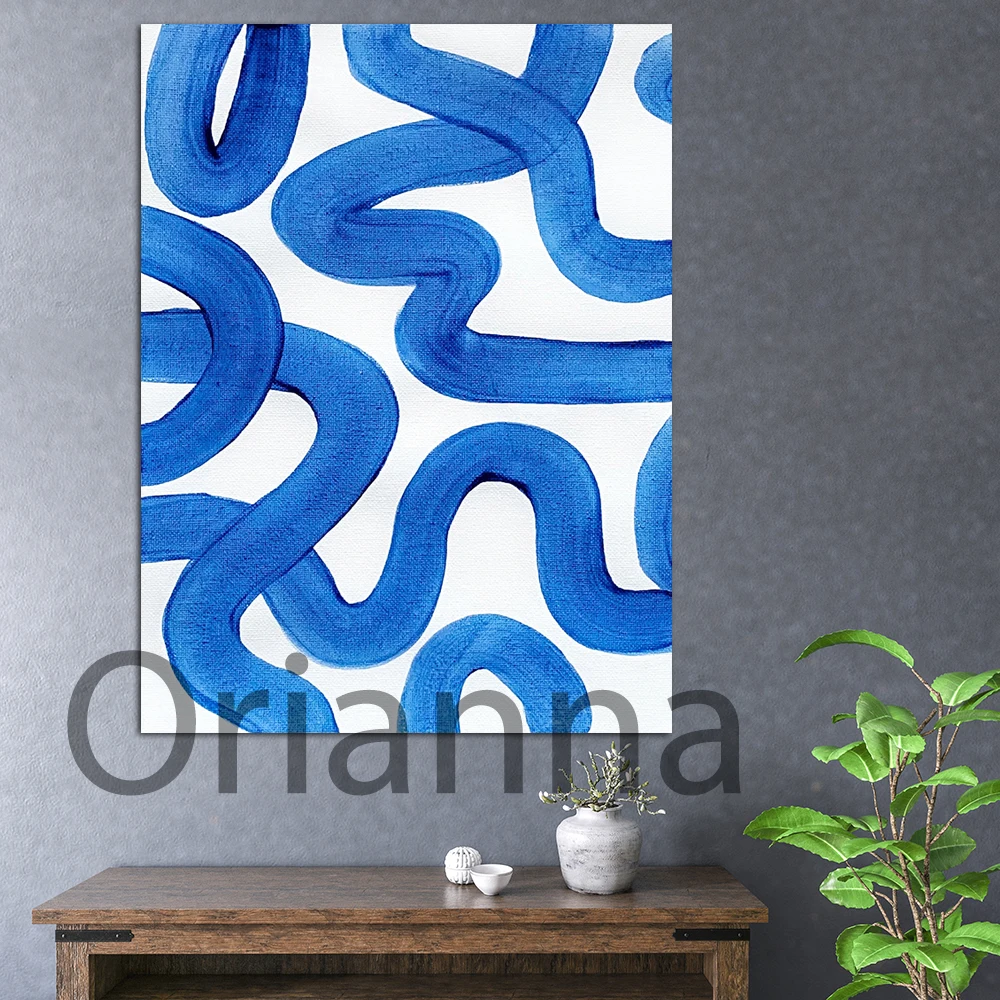 

Abstract Blue Painting Poster Wall Art Canvas Modern Art Minimalism Minimalist Decor Room Bedroom Prints Home Decoration Cuadros