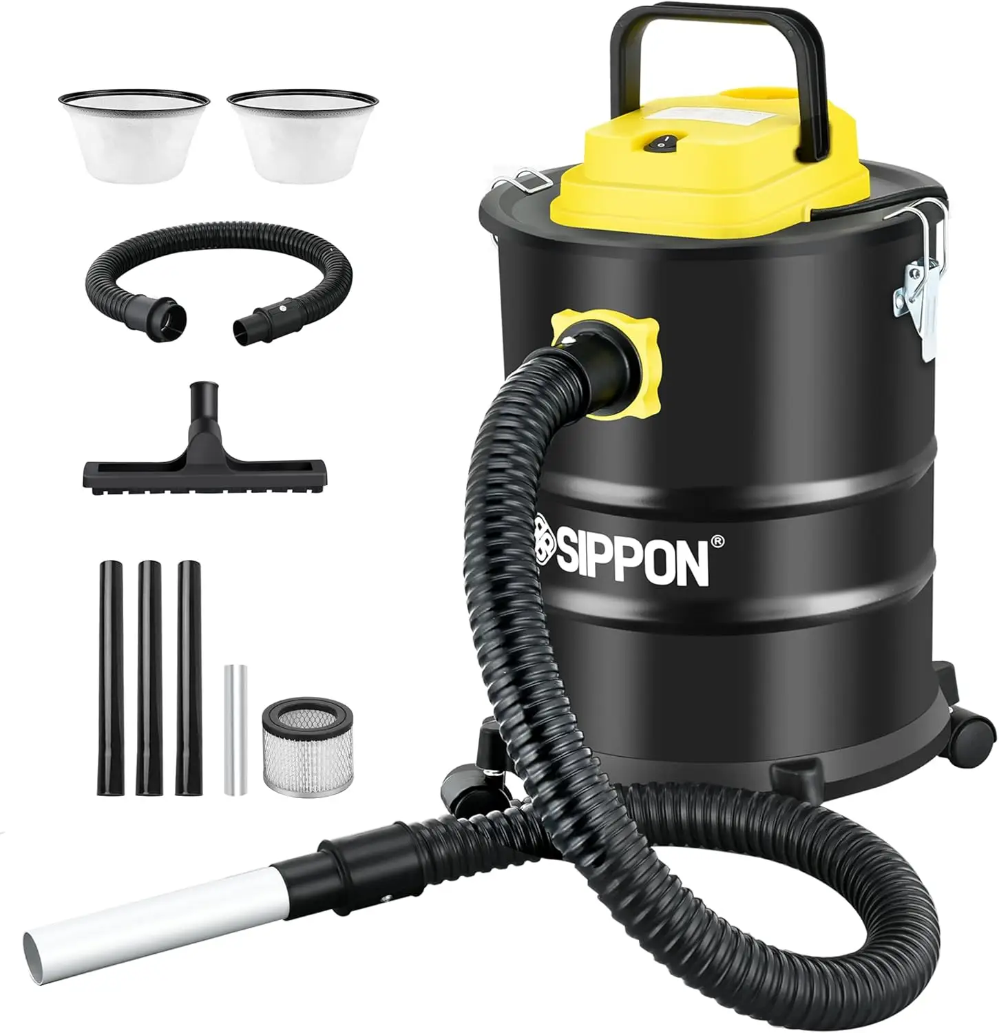 1000W Powerful Ash Vacuum Cleaner with Blower, 4 Gallon for Fireplaces and Pellet Stoves - All-in-One Cleaning Solution