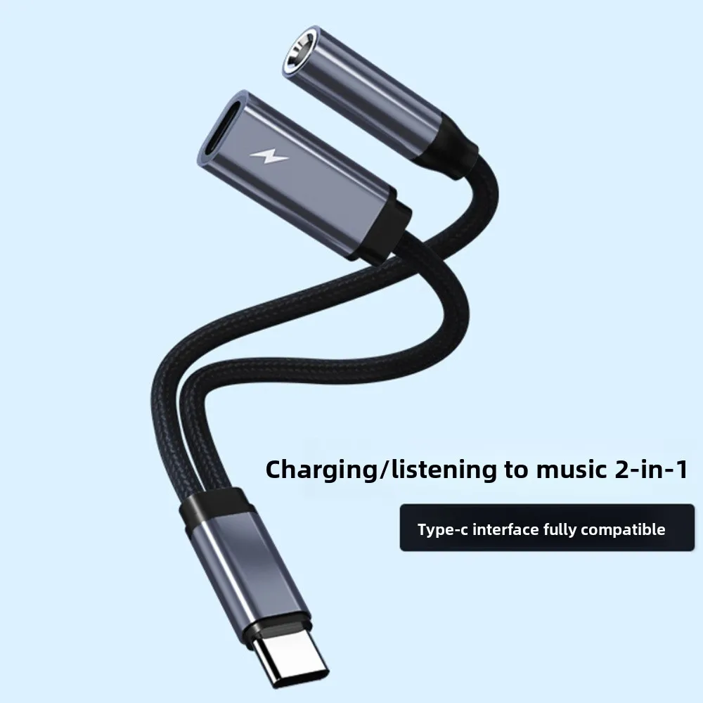 

Универсальный многофункциональный адаптер PD 60W USB-C на 3,5 мм, 2-в-1, высокоскоростной разветвитель USB-C, двойной адаптер Type-C на AUX