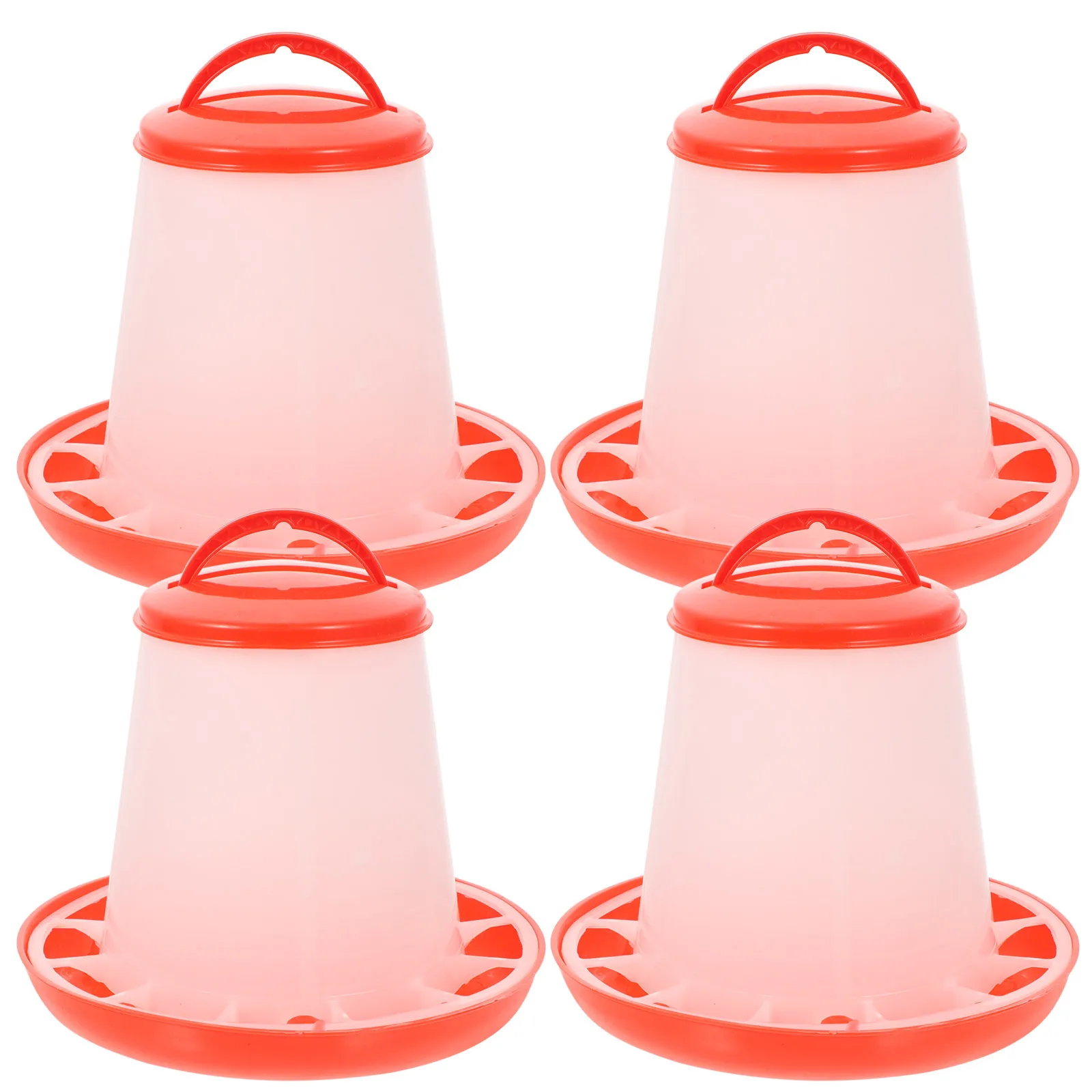 

4Pcs Poultry Feeding Trough Automatic Chicken Feeder Anti-Splash Food Container Wash Multi-Functional Farm Feeding