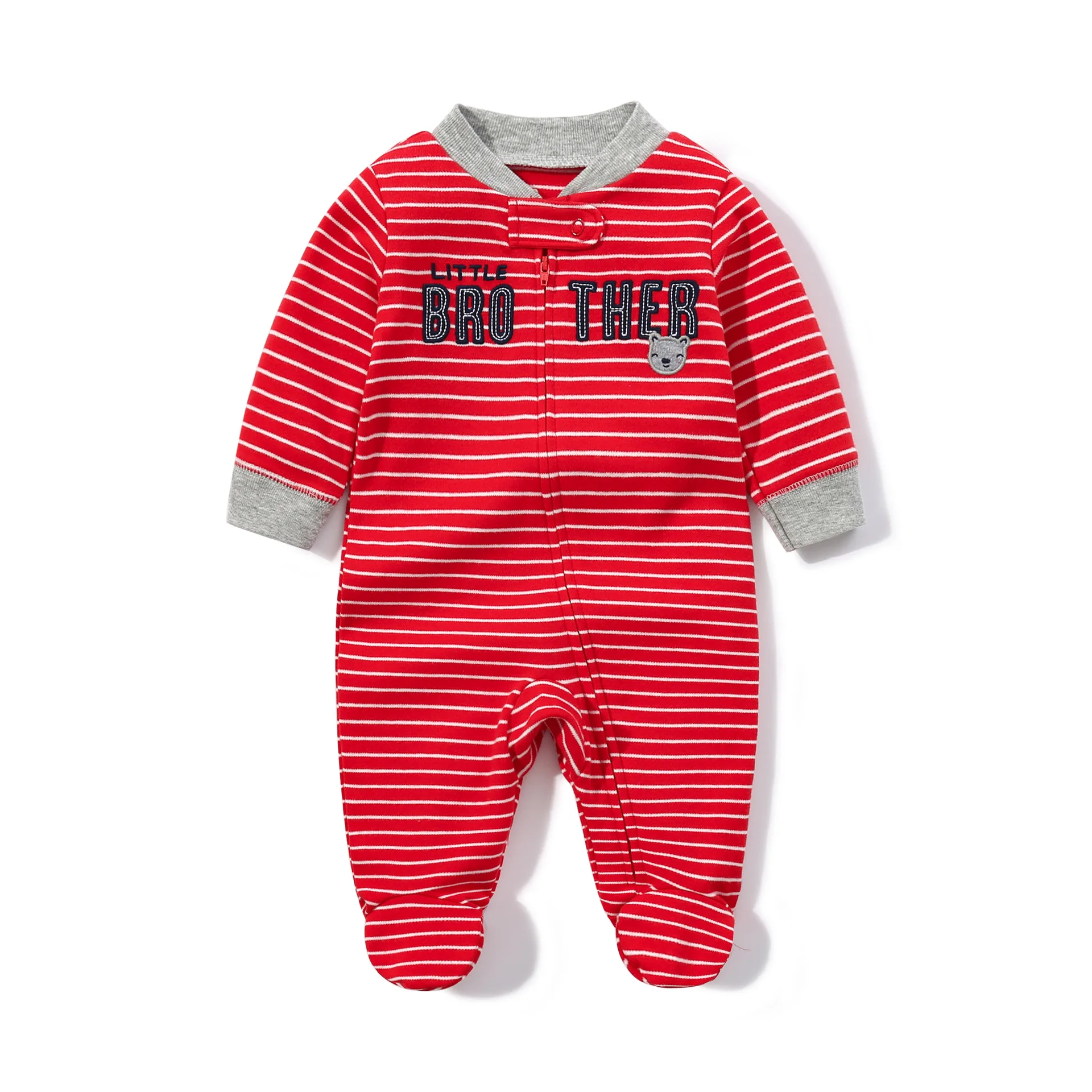 Newborn Baby Boys Girls Clothes Soft Cotton Baby Rompers Footed Infant Jumpsuit Striped Newborn Ropa Bebe Clothing Costume