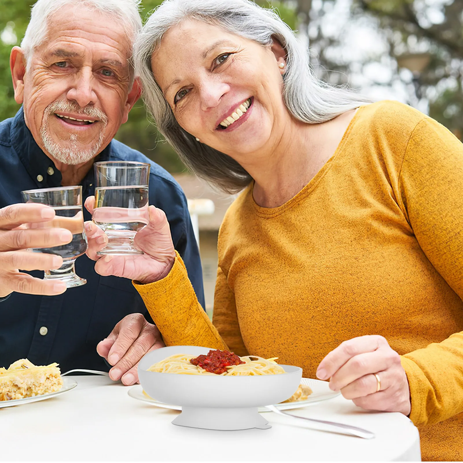 

Adaptive Scoop Bowl with Suction Cup Base Spill Proof Ergonomic Design for Elderly Seniors Self Feeding Rehabilitation Aid Anti