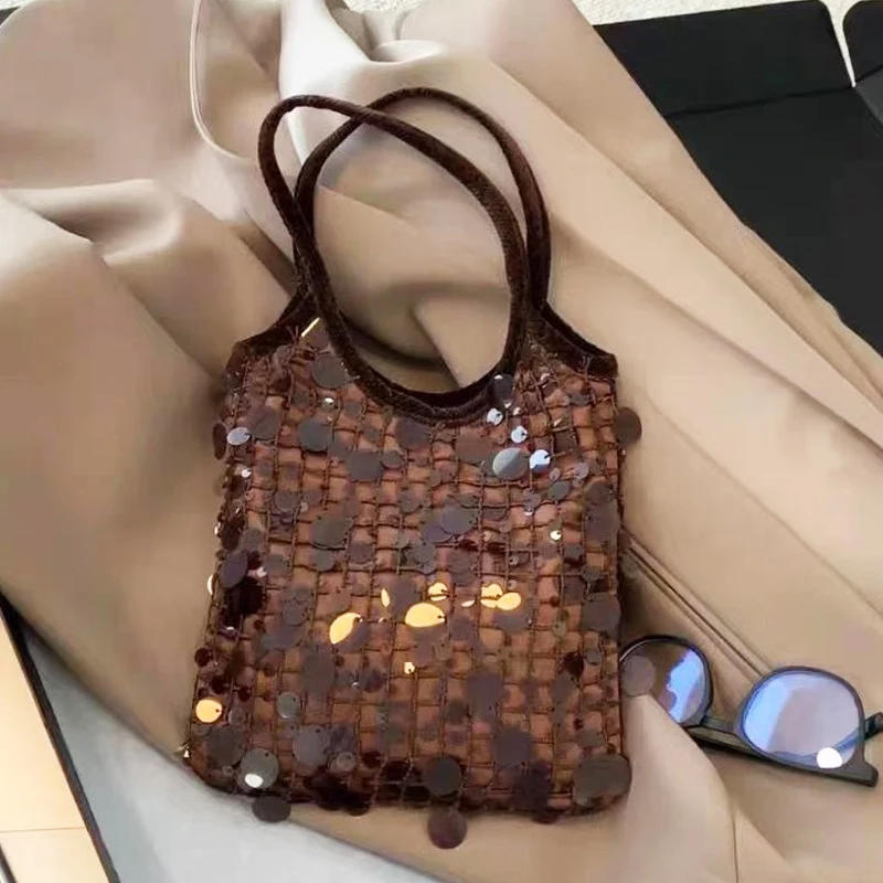 

Korean Hollow Evening Bags Bags For Women Luxury Designer Handbag And Purses 2025 New In PVC Shiny Round Slim Underarm Shoulder