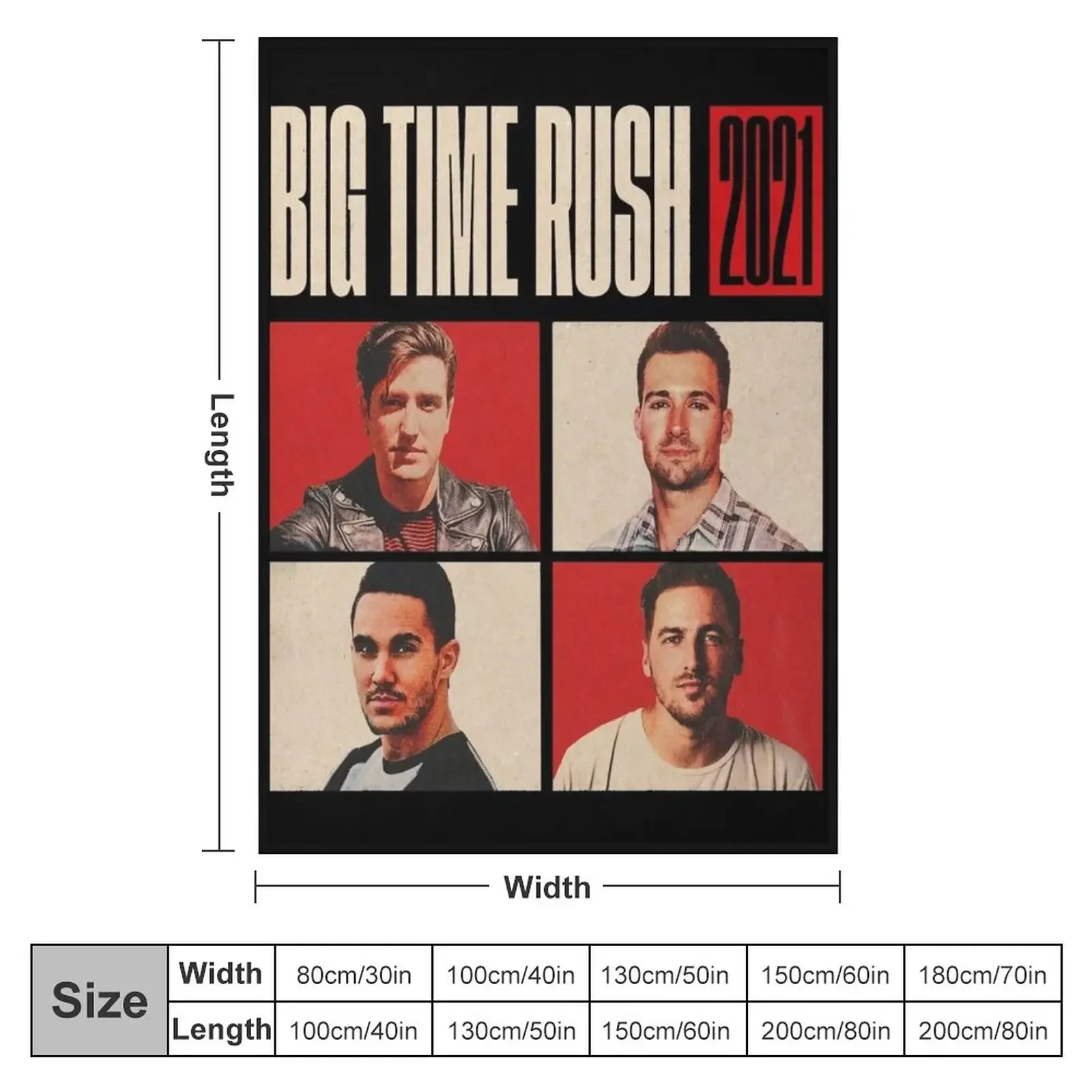 Customization Big Time Rush BTR Throw Blanket Fashion Sofa Blankets Blankets And Blankets Tourist Blanket Large Blanket