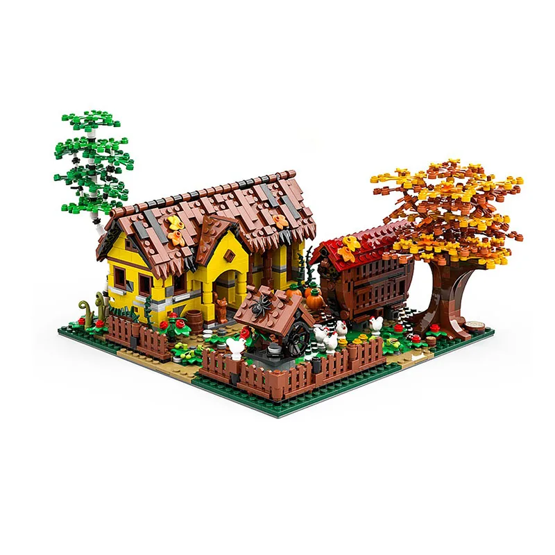 مدينة شارع عرض Moc قوالب بناء وحدات منزل ريفي قديم نموذج التكنولوجيا كتل عيد الميلاد لتقوم بها بنفسك لعبة هدايا البناء #2