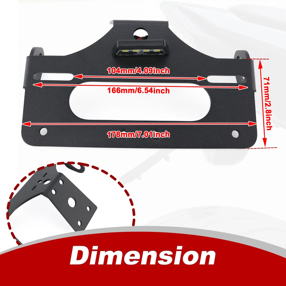 Fit For Honda CBR500R CB500F 2016-2025 CB500 Hornet 2024 2025 License Plate Holder Bracket Rear Tail Tidy Fender Eliminator kit image 3