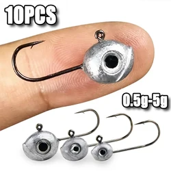 0.5g 1g 2g 3g 4g 5g Lure Hook Grouper Crank Jig Head Hook with Lead Soft Worm Bait Hook Fish Hook Ultra Light Fishing Tools