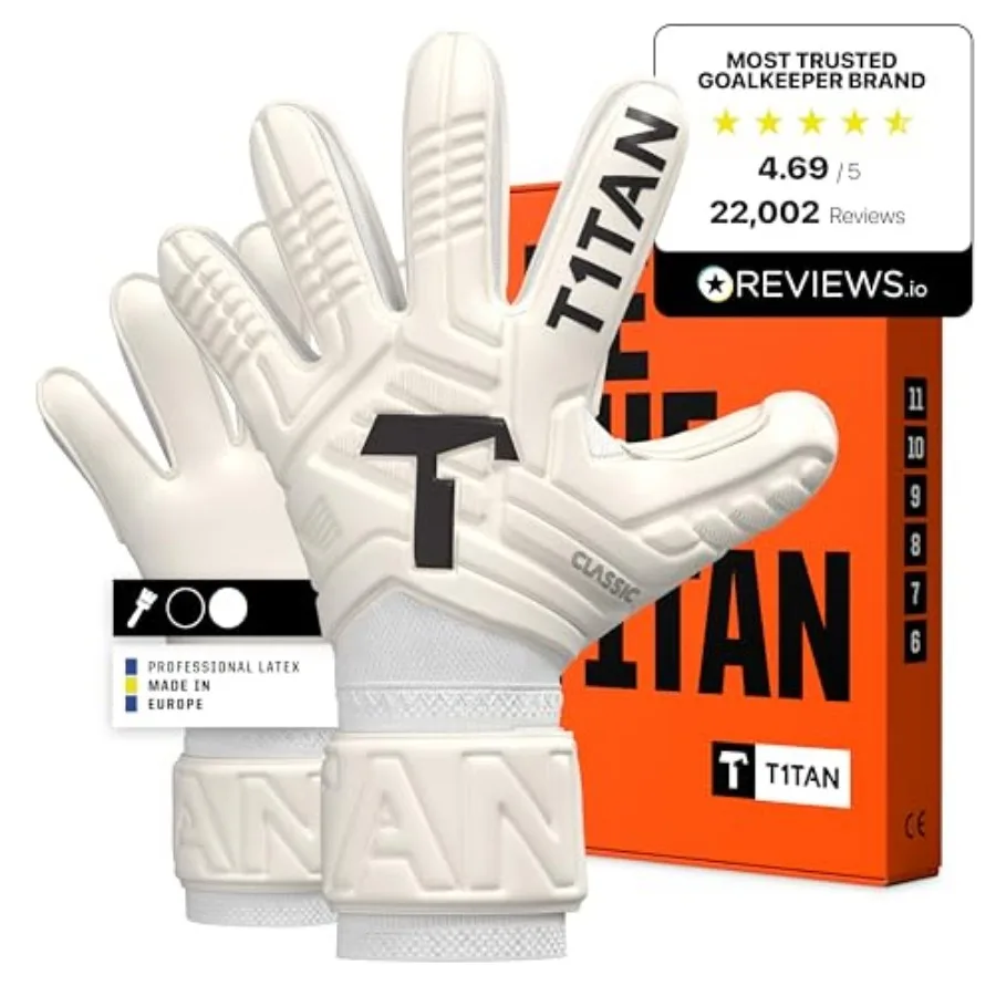 Guantes de Entrenamiento para Portero Adulto, Clásicos Blancos y Negros, Talla 6, Guantes de Portero de Fútbol, Guantes Profesionales para Portero