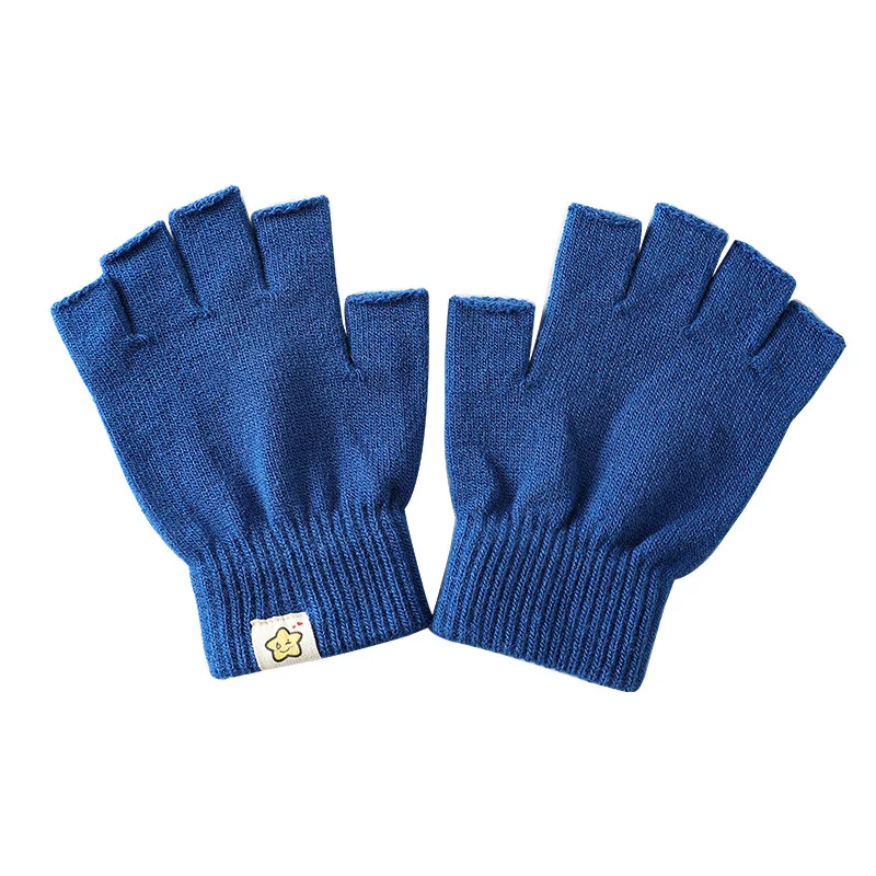 Черные перчатки без пальцев для женщин и мужчин, вязаные хлопковые розовые перчатки на запястье, зимние теплые рабочие варежки для тренировок, новые