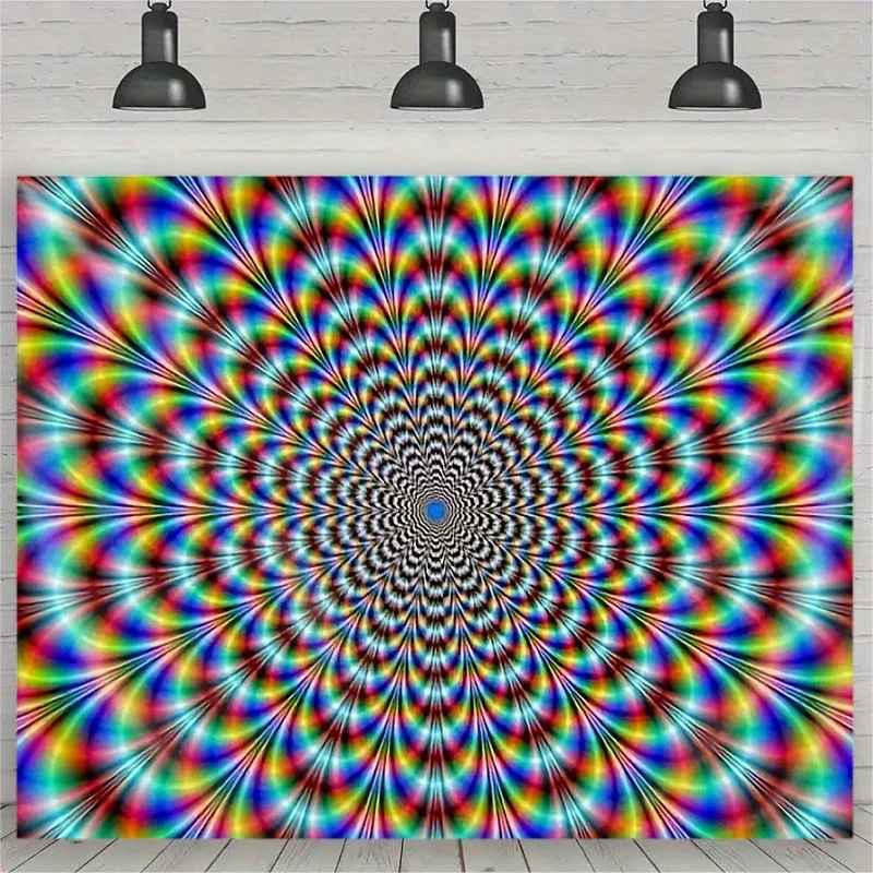 VIKAMA Cyber Psychedelic Vortex Tapestry Wall-Hanging Decorative Tapestry Suitable for Living Rooms, Bedrooms, and Gaming Rooms