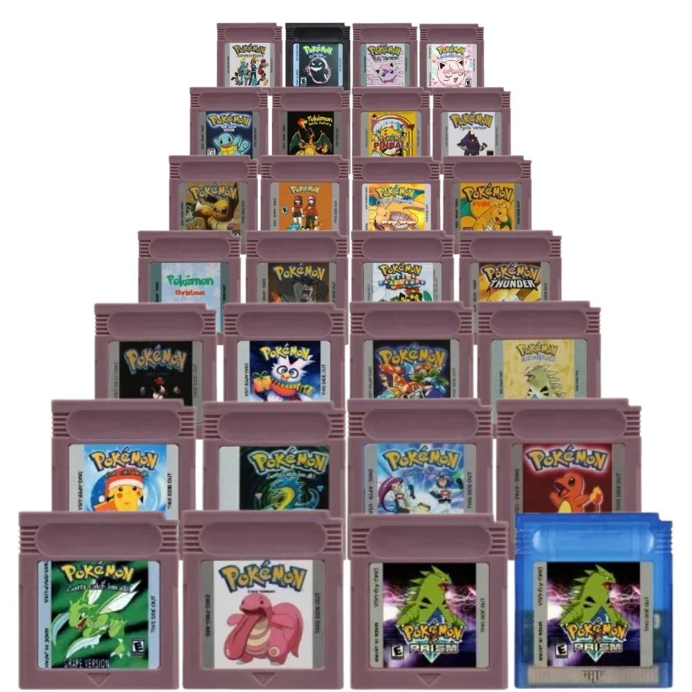 29 Styles GBC pokémon Series Game Cartridge Red Blue DX Prism Creepy Black Cock Pink Picross for GBC Video Game Console