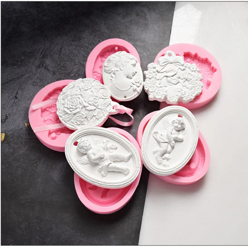 DIY Angel Shape Aromatherapy Plaster Mold Fondant Cake Chocolate Molds Soap Decorating Silicone Mould Handmade Clay Crafts