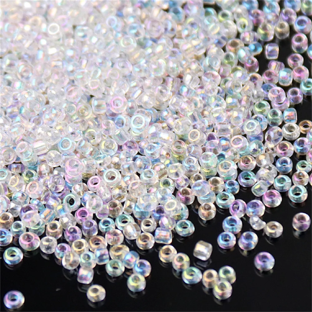Weiße Serie tschechische Glas-Rocailles, verschiedene Größen, 1,5 mm, 2 mm, 3 mm, 4 mm, runde Distanzperlen für DIY-Schmuckherstellung, Bekleidungszubehör – Detail 7