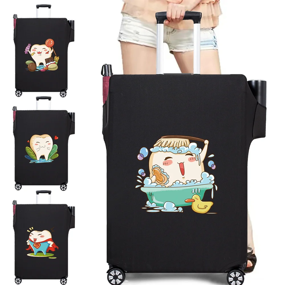 

Compartment Protective Luggage Cover Wear Resistant Durable Travel Case Cover Elastic Fabric Dust Cover Accessories Teeth Series