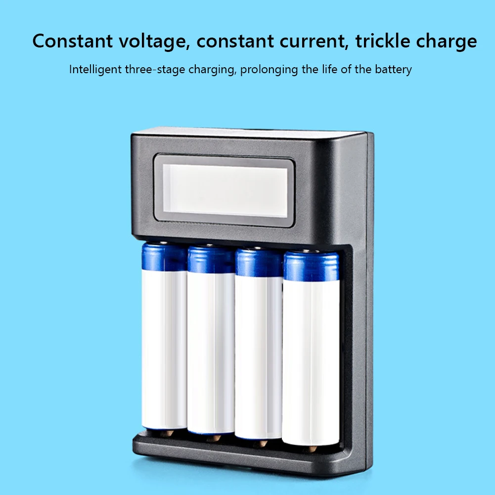 4 Slots LCD Display AA AAA Battery Charger Independent Slot Battery Charger USB Input for NI-MH /NI-CD 1.2V Rechargeable Battery