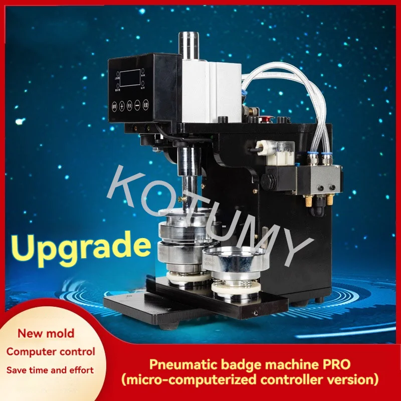 Automatic Induction Stamping Pneumatic Badge Machine Desktop Pin Button Press Cutter Making Machine DIY Tool
