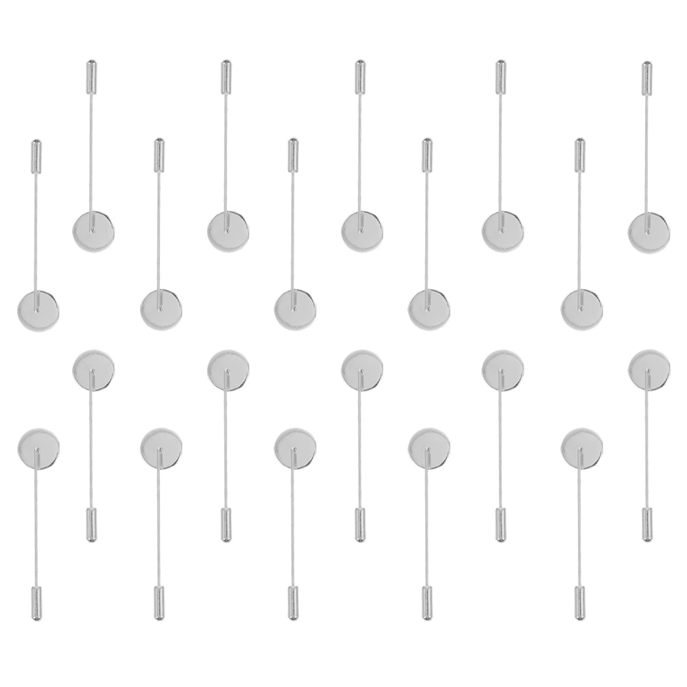 20 قطعة صواني قاعدة بروش معدنية لتقوم بها بنفسك بروش صنع الملحقات التلبيب دبوس قاعدة السلامة الحرفية العرض لمصممي المجوهرات