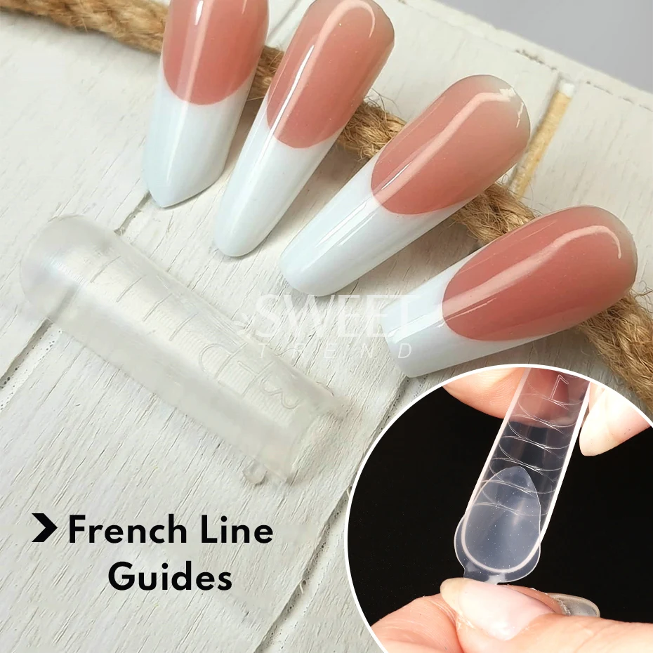 120pcs Extension False Nail Tip Form French Forma Dual Sticker Mold Set Auxiliary Line Design Silicone Pad Manicure Builder Tool