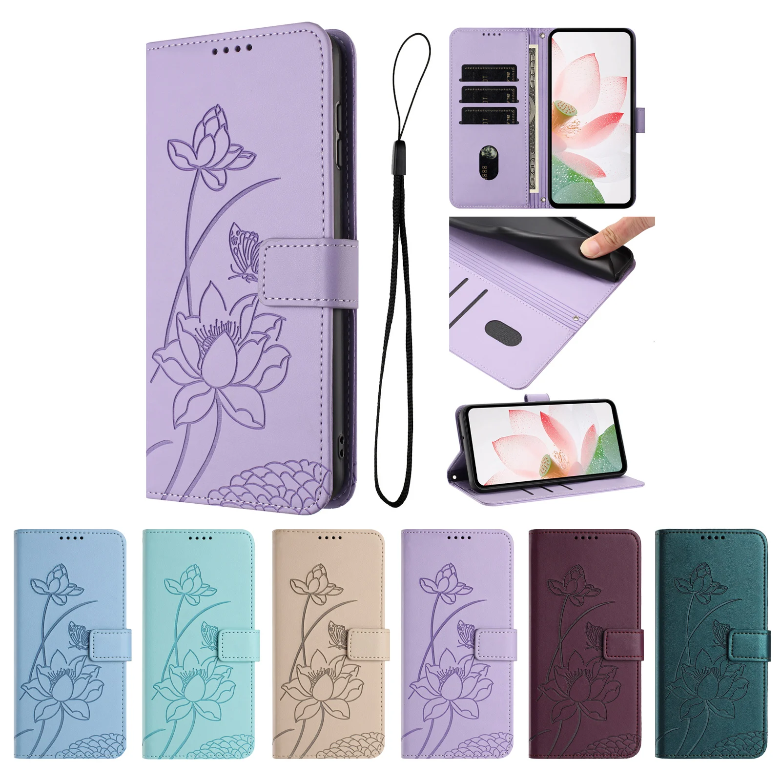 Flower Phone Wallet Case Book Stand For Motorola Moto Edge 60 50 Pro Fusion 40 50 Neo 60 Stylus Leather Protect Cover Funda