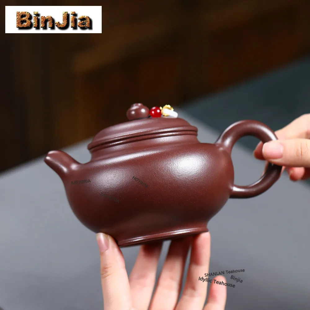 

350ml Creative Yixing Purple Clay Teapots Famous Artists Handmade Duozhi Pot Raw Ore Section Mud Kettle Zisha Tea Set For Tea