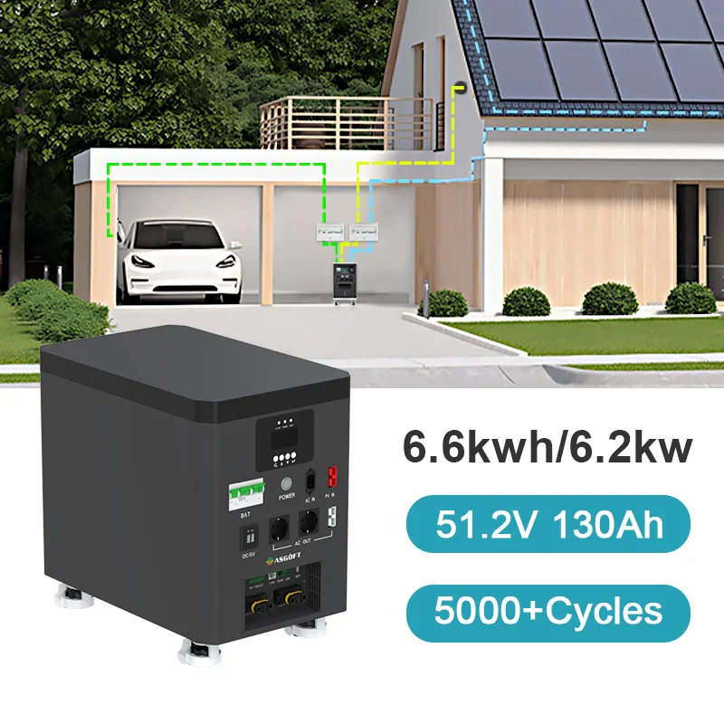 

6.6Kwh Home Power Station 6.2KW 51.2V All-in-One LiFePO4 Lithium Solar Generator 10kwh/15kwh Portable Hybrid Grid IP65
