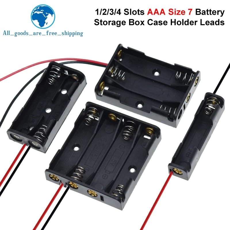 1/3PCS AAA Size 7 Battery Storage Box Case Holder Leads With 1 2 3 4 Slots Container Bag DIY Standard Batteries Charging image 3