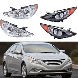 Pair Auto Parts Headlights For American Version Hyundai Sonata 2011 20012 2013 2014 Original Halogen Semi-assembly Black