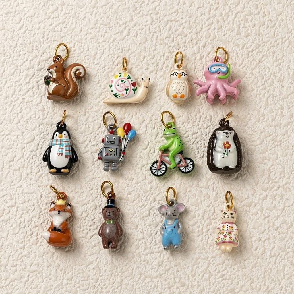 New Fashion Cartoon Small Animal Accessories DIY Necklace for Women Girls Cat Snail Mouse Bear Necklace DIY Pendant Accessory