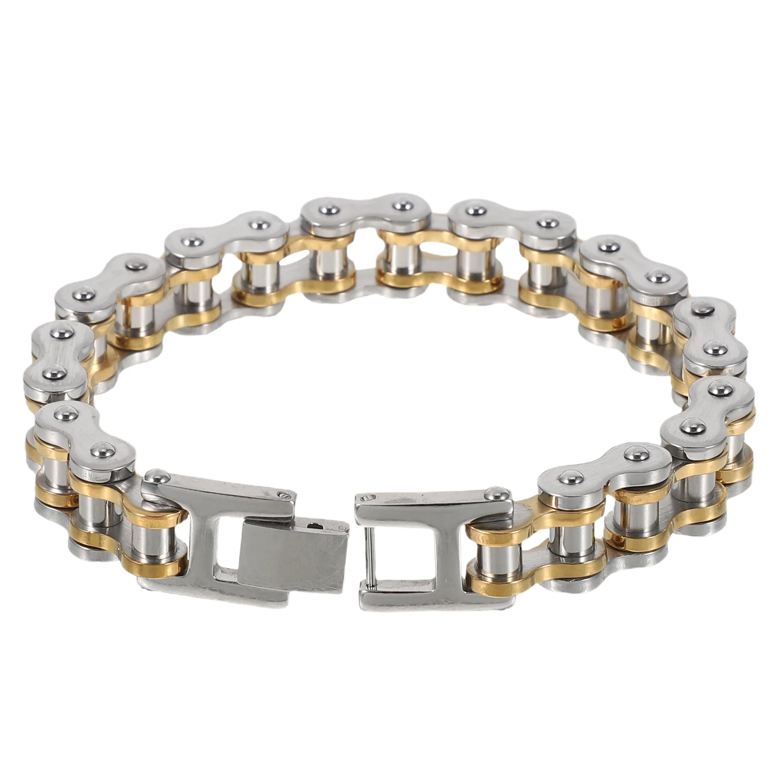 Bicycle Biker Chain Bracelet Titanium Steel Link Jewelry For Men Motorcycle Wristband Durable Mens Accessory