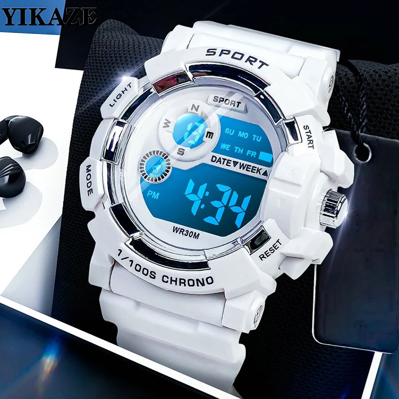 YIKAZE Digital Kids Watch Waterproof Child Sports Watches Multifunction Clock LED Electronic Wristwatch for Kids Boys Girls Gift